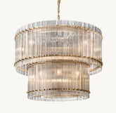 San Marco Handmade Glass 2-Tier Round Chandelier 37"
